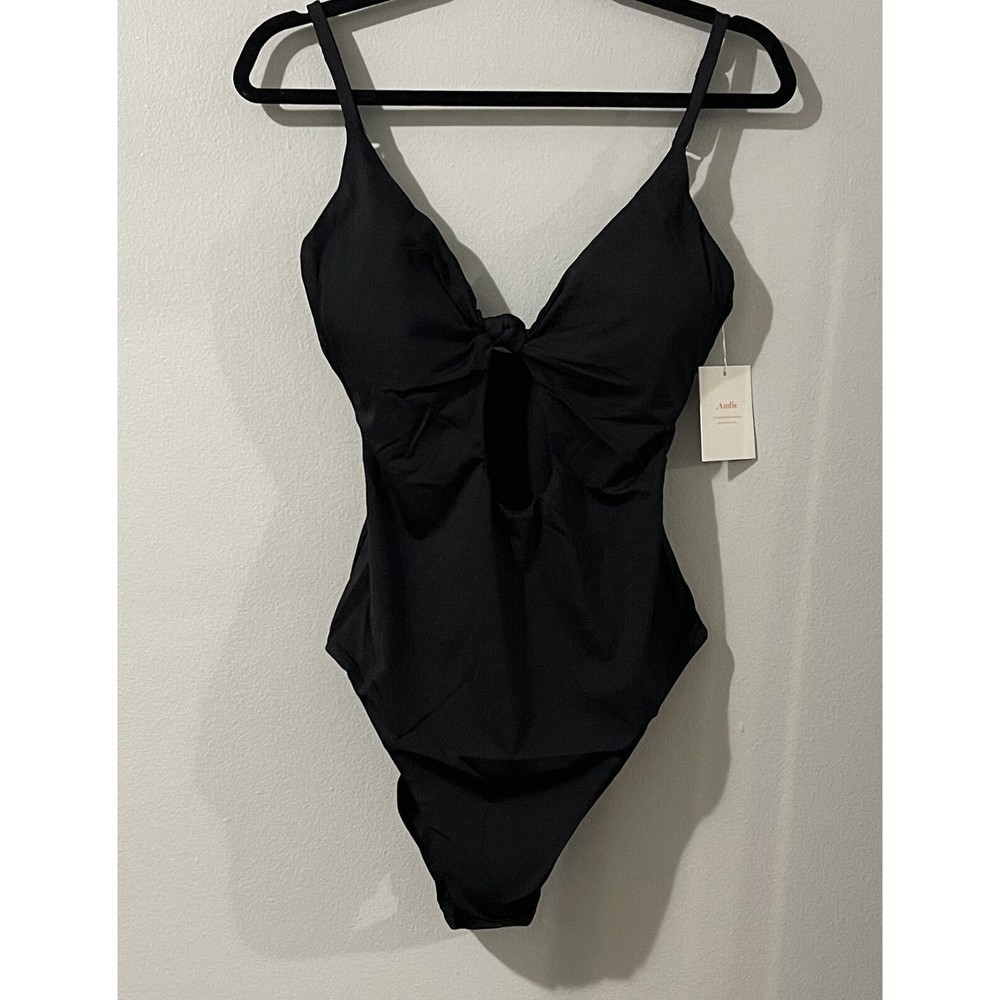 ANDIE Swim Women’s Large Tall Black NWT Santorini One Piece Bathing Suit - Picture 3 of 13